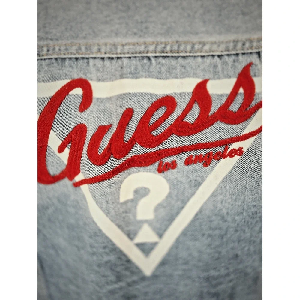 Vintage 90's GUESS Jeans Denim Jacket UNISEX LARGE #0099 - Picture 6 of 12